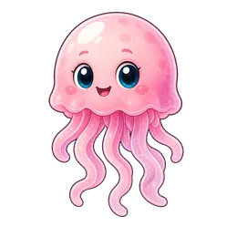 Corallina, A blush-pink drifter with soft tentacles and a curious little smile.