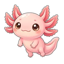 Pink axolotl waiting for care
